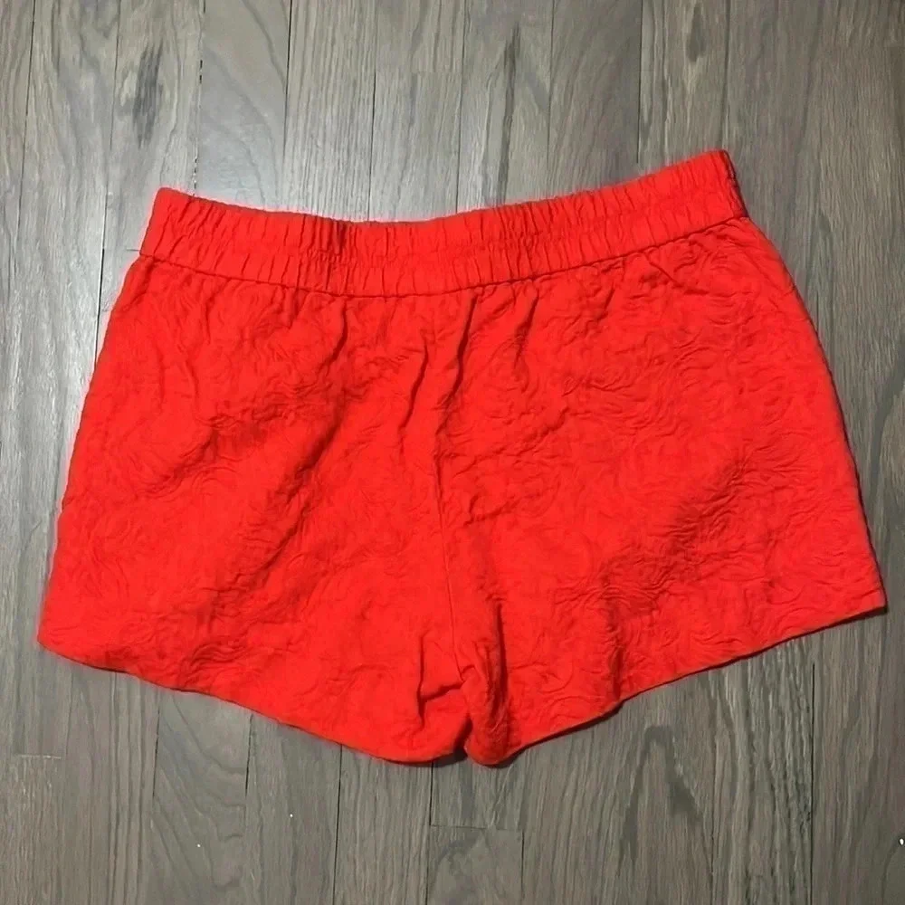 J. Crew Orange Floral Textured Shorts. Size 4. Excellent condition!